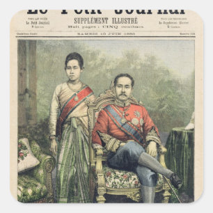 Sticker Carré Le roi et la reine du Siam