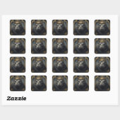 Sticker Carré Le roi hippo (Feuille)