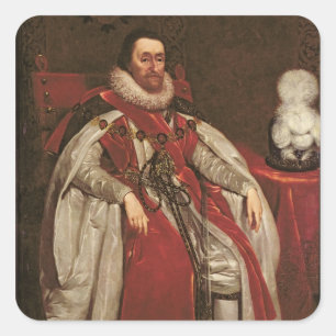 Sticker Carré Le Roi James I de l'Angleterre et VI de l'Ecosse,