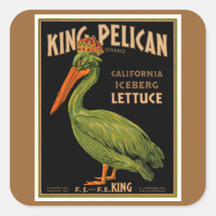 Sticker Carré Le Roi Pelican Brand Lettuce