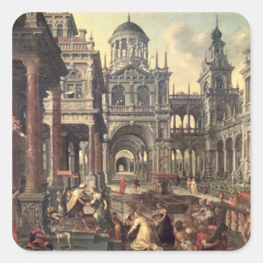 Sticker Carré Le roi Salomon et la reine de Saba (Devant)