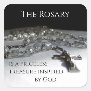 Sticker Carré Le Rosaire, un trésor inestimable inspiré par Dieu