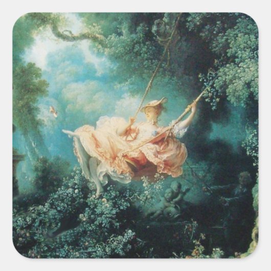 Sticker Carré LE rose vert SWING (Devant)