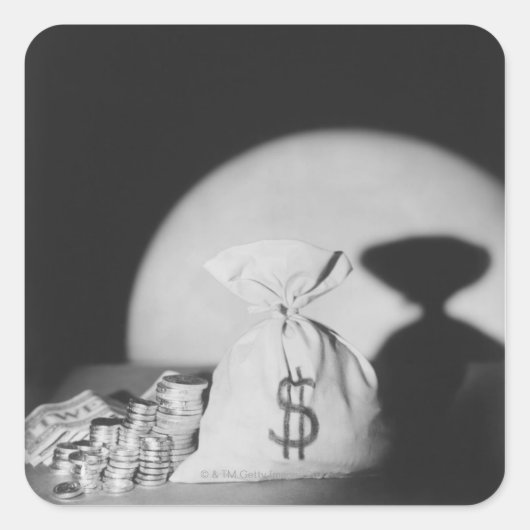 Sticker Carré Le sac d'argent (Devant)