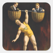 Sticker Carré Le Sandow Eugen Sandow Vaudeville Weightlifter (Devant)