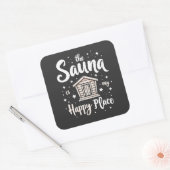 Sticker Carré Le sauna est mon endroit heureux (Enveloppe)
