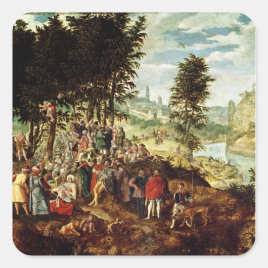 Sticker Carré Le Sermon de Saint Jean le Baptiste, c.1550 (Devant)