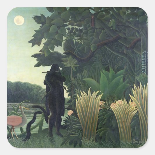 Sticker Carré Le serpent charer, 1907 (Devant)