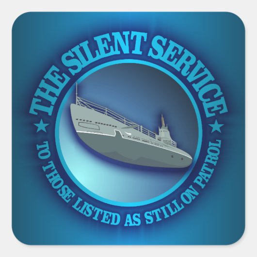 Sticker Carré Le service silencieux (Devant)