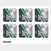 Sticker Carré Le snowboard de Marilyn (Feuille)