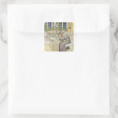 Sticker Carré Le soir avant le voyage en Angleterre - Etudier (Sac)