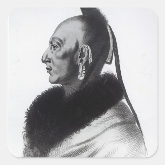 Sticker Carré Le Soldat du Chene, chef des Osages (Devant)