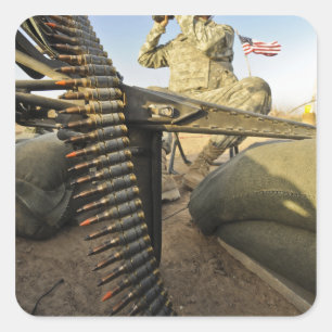 Sticker Carré le soldat surveille pour l'activité ennemie