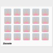 Sticker Carré Le Soleil 02 Retro Soleil Rose Et Bleu Soleil (Feuille)