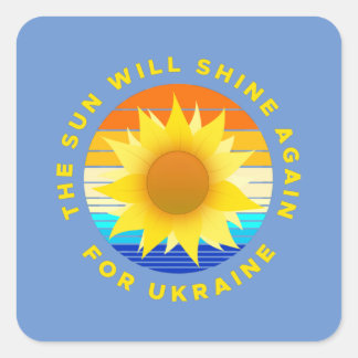 Sticker Carré Le Soleil resplendira pour le tournesol ukrainien