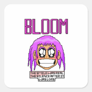 Sticker Carré Le Sourire de Zoé — Pixel Art Émotionnel Fait Main