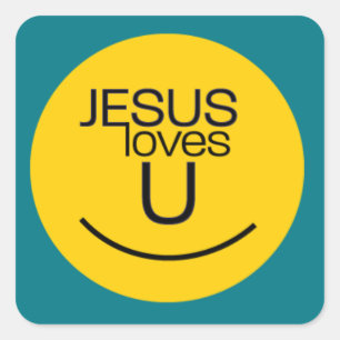 Sticker Carré Le sourire… Jésus vous aime