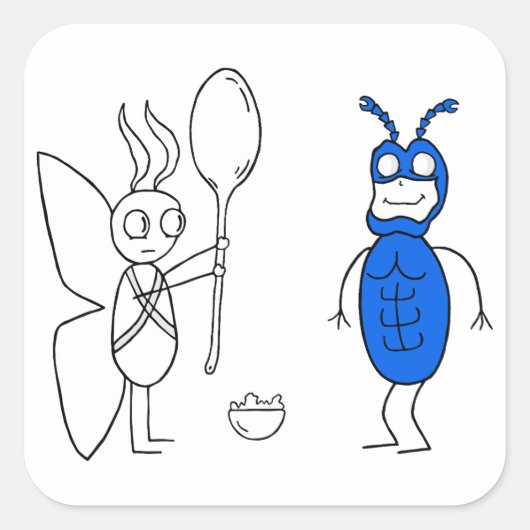 Sticker Carré Le SPOOOOOONNNN Est Trop Grand (Devant)