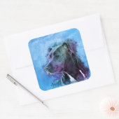 Sticker Carré Le Staffordshire Terrier américain - Amstaff (Enveloppe)