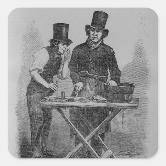 Sticker Carré Le stand d'huîtres (Devant)