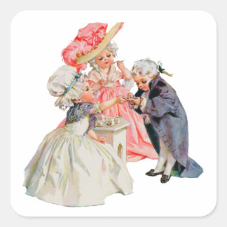 Sticker Carré Le Tea Party de Little Martha Washington