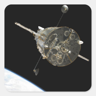 Sticker Carré Le télescope spatial Hubble en orbite au-dessus de