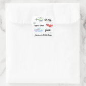 Sticker Carré Le temps vole Avion Hélicoptère Anniversaire N'imp (Sac)