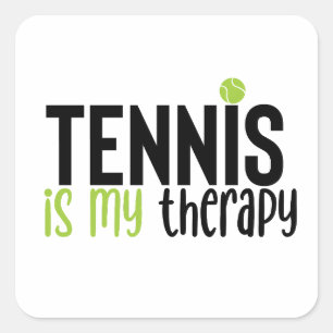 Sticker Carré Le tennis est ma thérapie