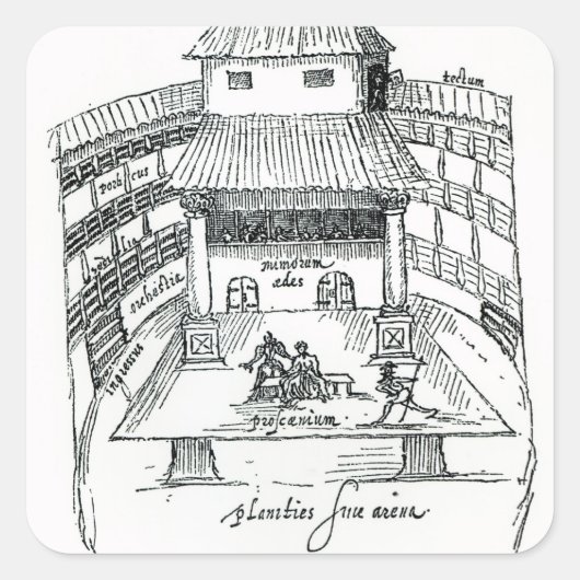 Sticker Carré Le Théâtre Swan, Southwark (Devant)