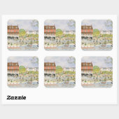 Sticker Carré Le Towpath Walton-on-Thames (Feuille)