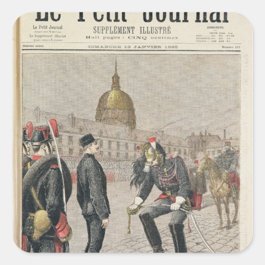 Sticker Carré Le traître la dégradation d'Alfred Dreyfus (Devant)