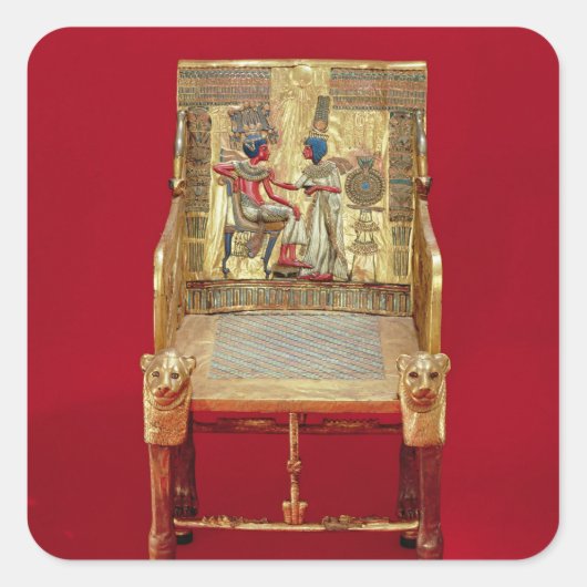 Sticker Carré Le trône, de la Tombe de Toutankhamon (Devant)