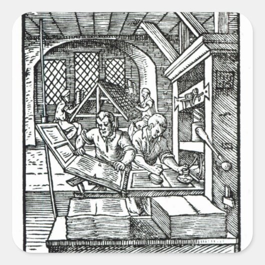 Sticker Carré Le typographe, publié par Hartman Schopper (Devant)