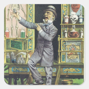 Sticker Carré Le vendeur d'huile de serpent "The Travellers Quac