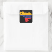 Sticker Carré Le Venezuela est ma maison Carte du drapeau (Sac)