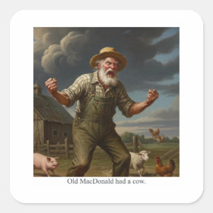 Sticker Carré Le vieux MacDonald avait une vache.