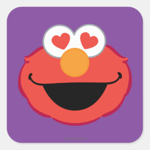 Sticker Carré Le visage souriant d'Elmo avec les yeux en forme d