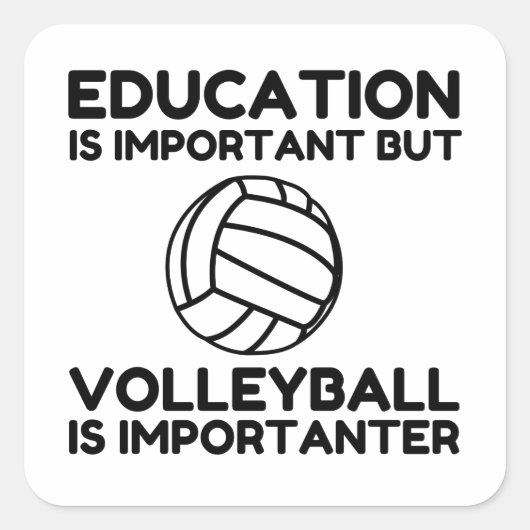 STICKER CARRÉ LE VOLLEYBALL EST IMPORTANT (Devant)