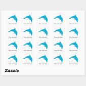 Sticker Carré Leaping bleu Dolphin Silhouette (Feuille)