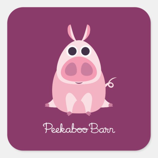 Sticker Carré Leary le cochon (Devant)