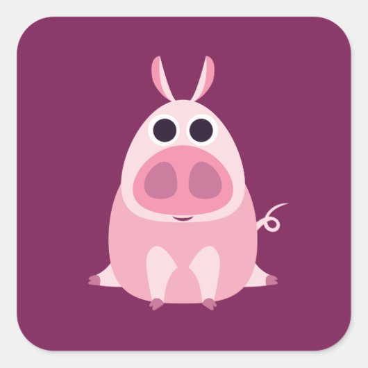 Sticker Carré Leary le cochon (Devant)