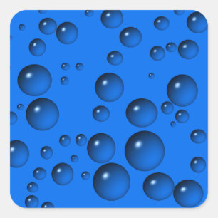 Sticker Carré L'eau bleue laisse tomber des bulles