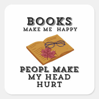 Sticker Carré Lecture Automne Retraite Livres Me Rendre Heureux