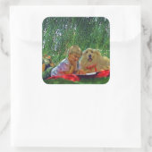 Sticker Carré lecture d'été (Sac)