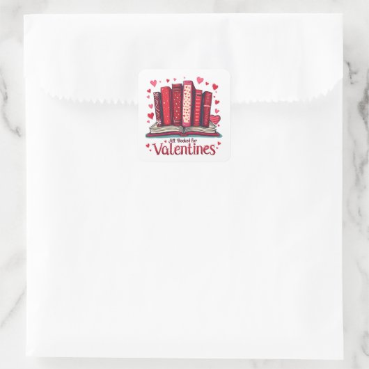 Sticker Carré Lecture romantique Vibes Cosy Valentine Cadeau (Sac)