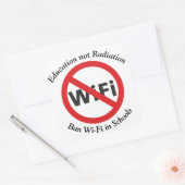Sticker Carré L'éducation, pas la radiation, interdire le Wi-Fi  (Enveloppe)