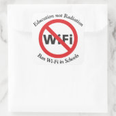 Sticker Carré L'éducation, pas la radiation, interdire le Wi-Fi  (Sac)