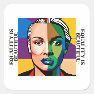 Sticker Carré L'égalité est belle