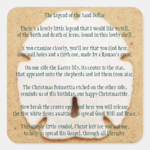 Sticker Carré Légende de l'autocollant du dollar de sable
