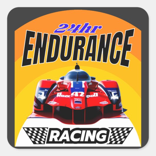 Sticker Carré Légendes de vitesse : 24h Endurance Racer (Devant)